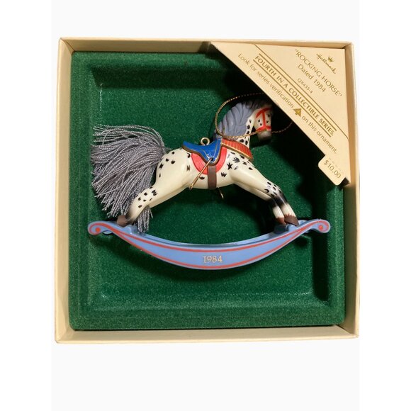 Hallmark 1984 Rocking Horse Ornament With Gold Bridle & Saddle - Picture 9 of 12